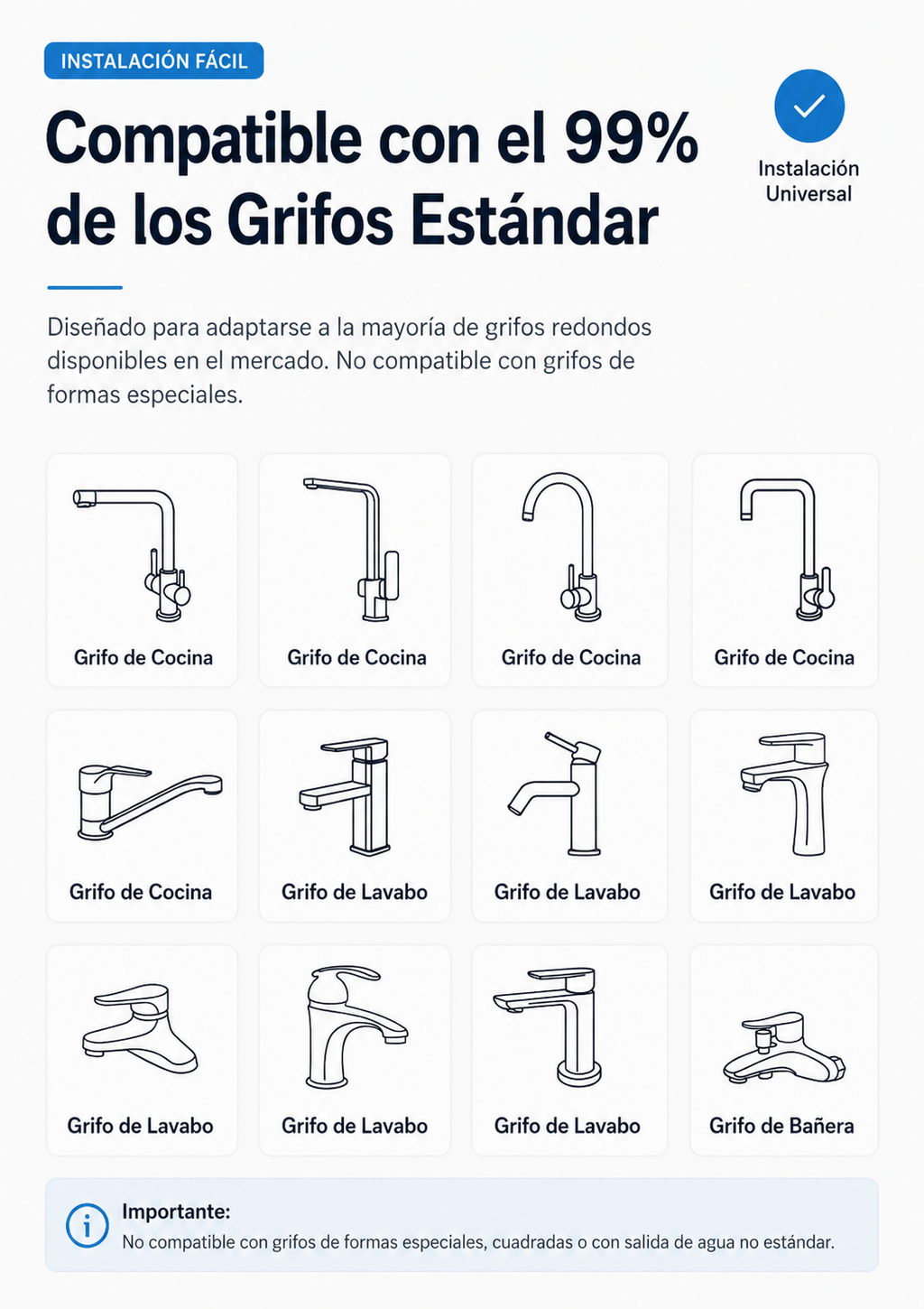 Extensor de Grifo Giratorio 1080° – Difusor Universal para Cocina y Baño con Adaptador 22/24mm