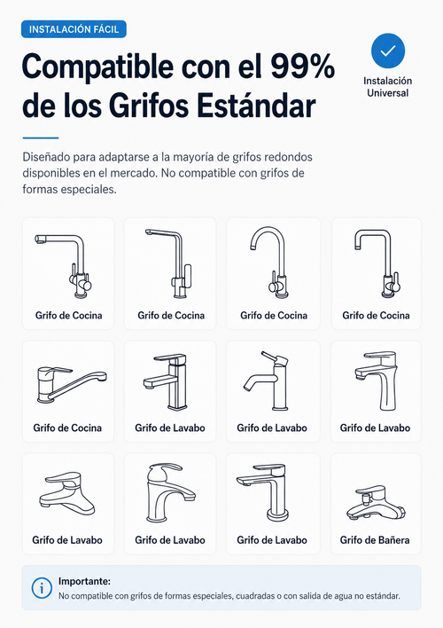 Extensor de Grifo Giratorio 1080° – Difusor Universal para Cocina y Baño con Adaptador 22/24mm