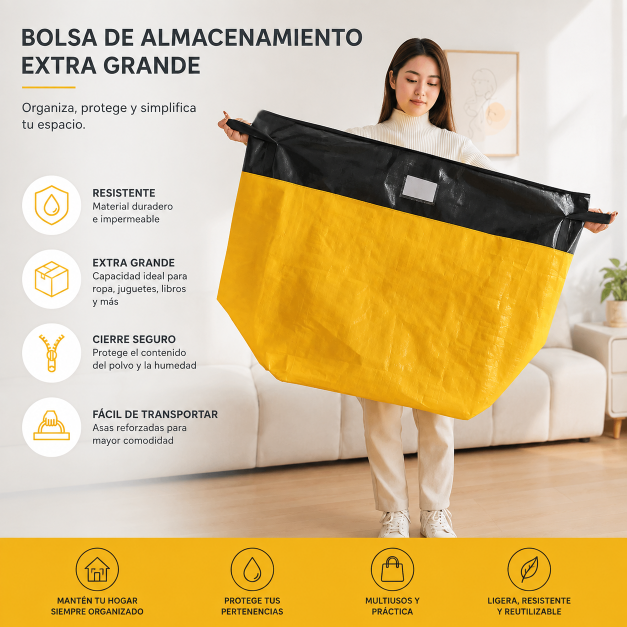 Bolsa de Almacenamiento y Mudanza de Gran Capacidad, Resistente e Impermeable