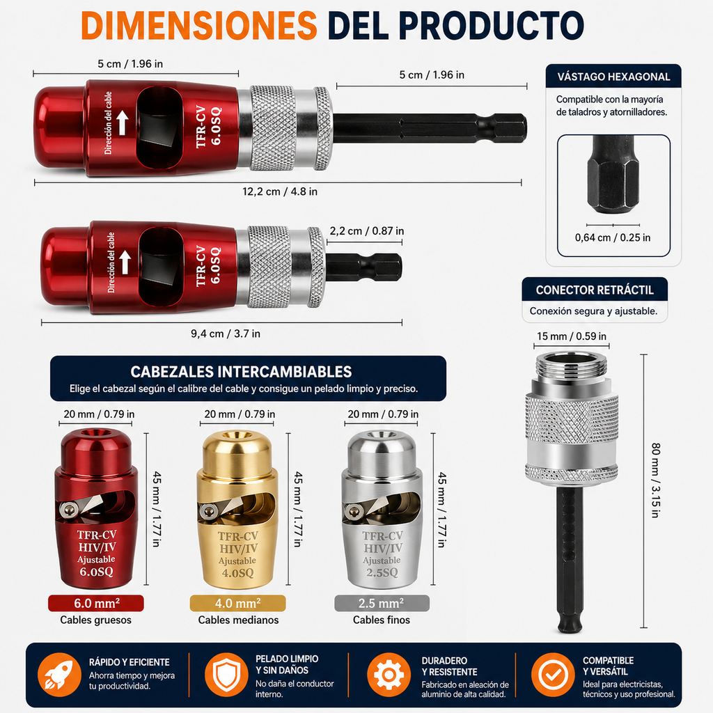 Pelacables para Taladro – Herramienta de Pelado Rápido y Preciso