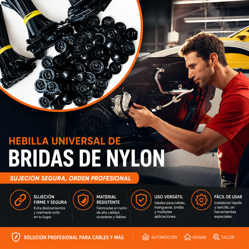 Bridas de Nylon Resistentes – Pack 500/10 uds Autoblocantes Multiusos