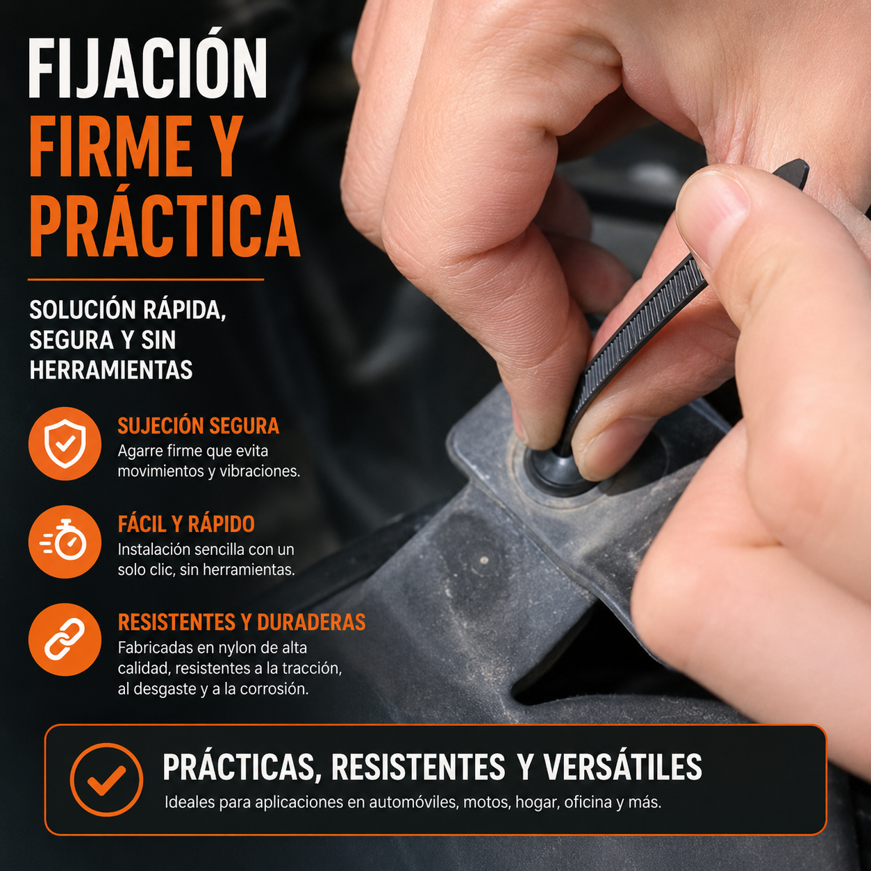 Bridas de Nylon Resistentes – Pack 500/10 uds Autoblocantes Multiusos