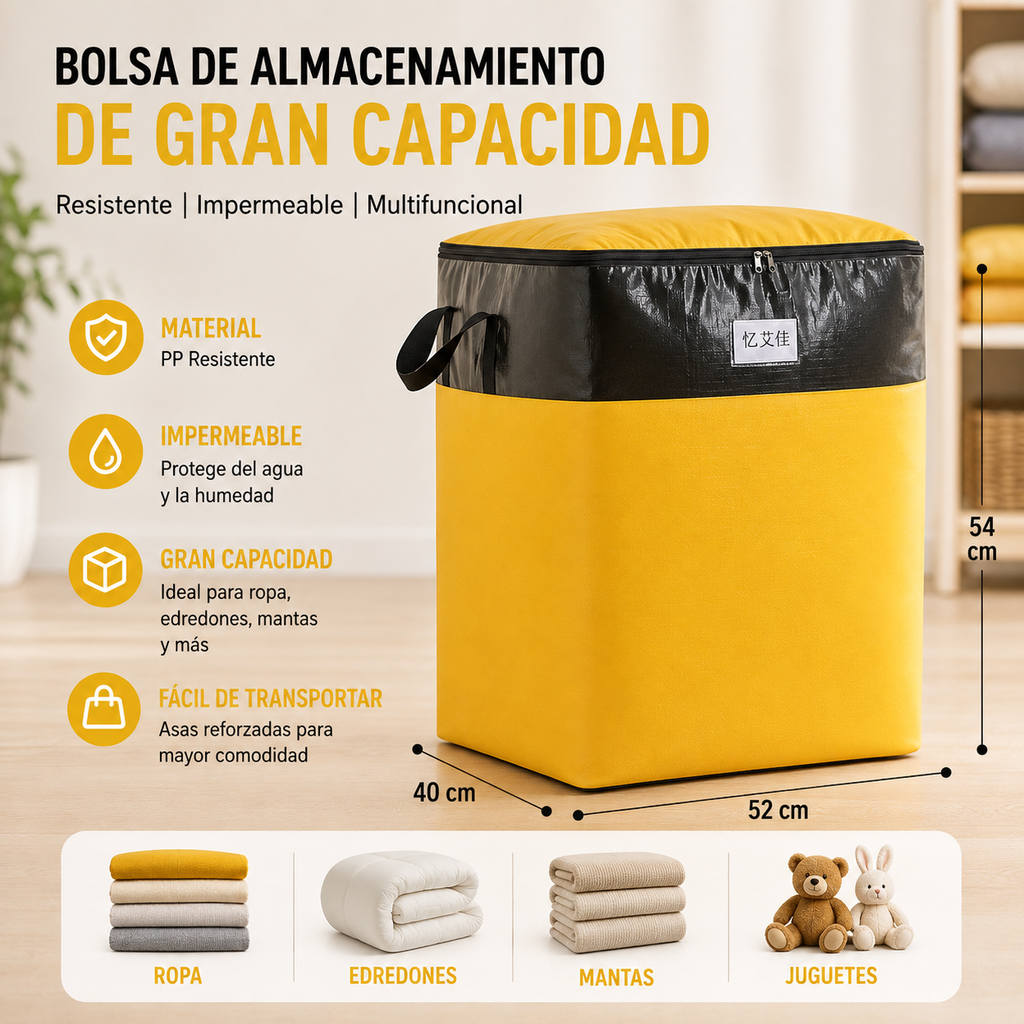Bolsa de Almacenamiento y Mudanza de Gran Capacidad, Resistente e Impermeable